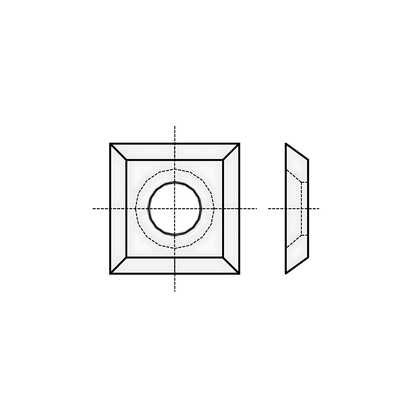 HM Vorschneid-Wendeplatten Z4 (1-Loch mit Senkung) Quadratisch - 10 Stück