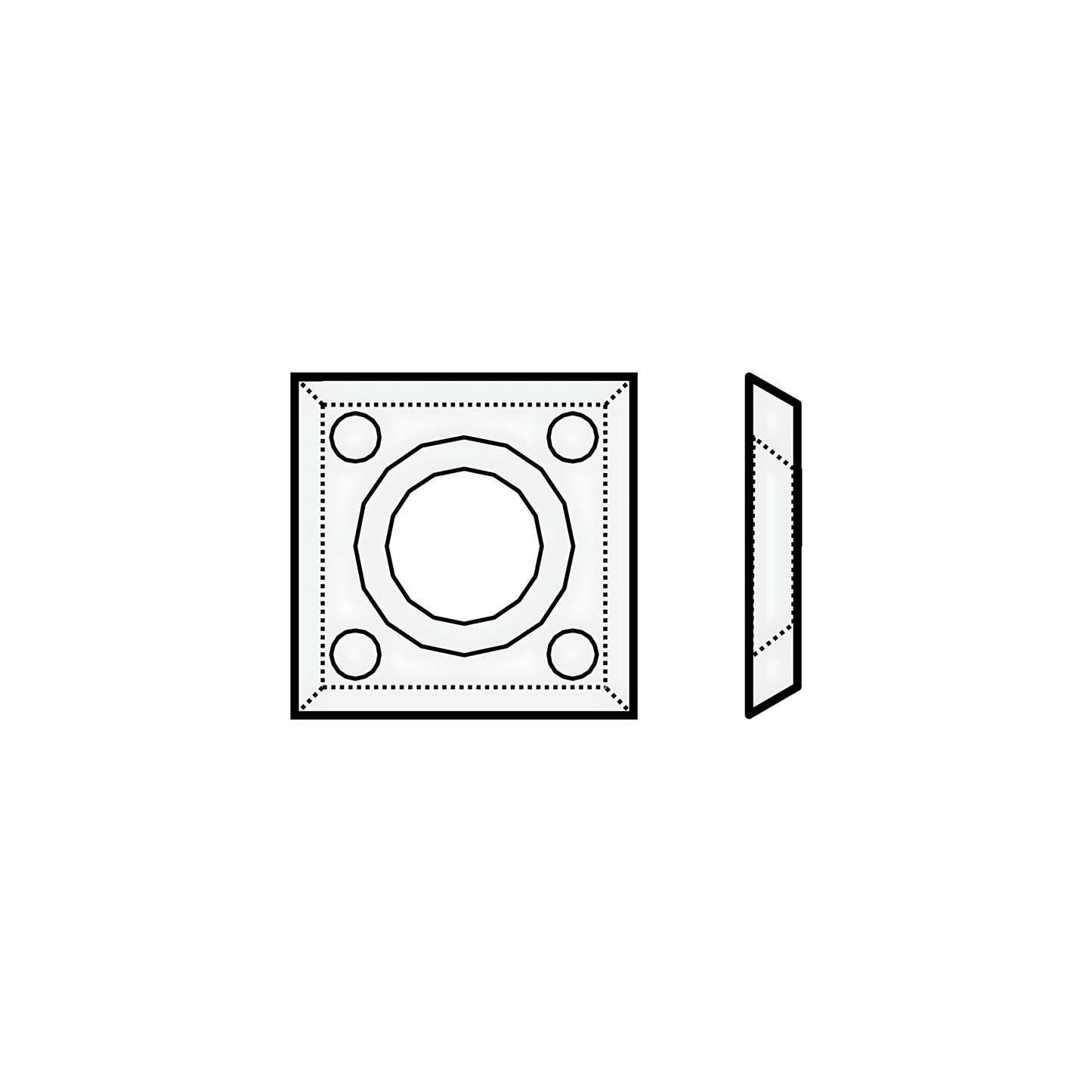 HM Wendeplatten Z4 (1-Loch) 14,0 x 14,0 x 2,0 mm Quadratisch Qualität KCR08 - 10 Stück