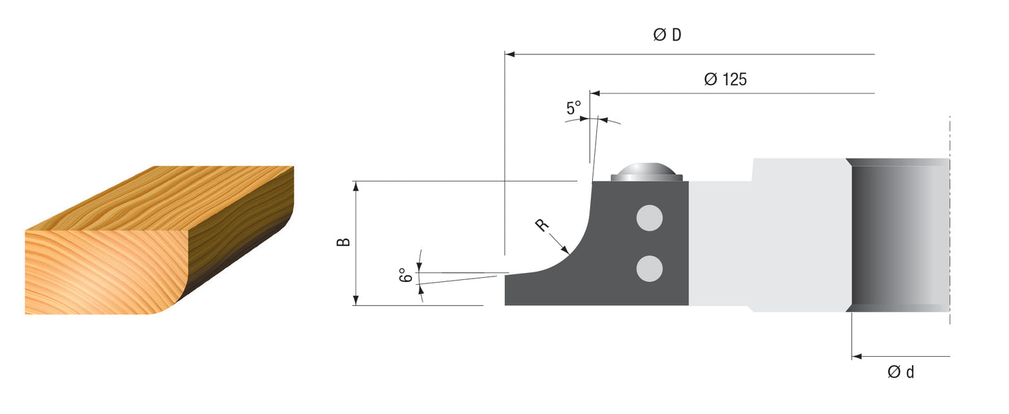 HW HM Wechselplatten Multi-Viertelstabfräser R3-10 mm Z2 konkav - effektiv-werkzeuge