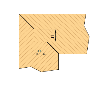 HM WPL 45° Gehrungs-Verleimfräser 254x70x30 mm für Holzstärken 35 - 65 mm