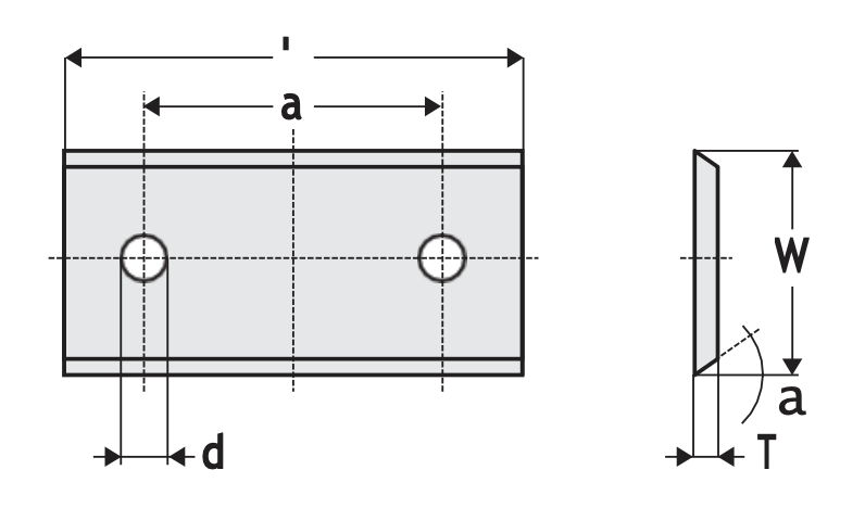 HM Wendeplatten Z4 (2-Loch) 45 x 12 x 1,5 mm, 45° Qualität MG18 - 10 Stück