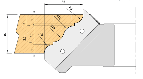 1 Paar HM Profilmesser für effektiv Kranzprofilfräser