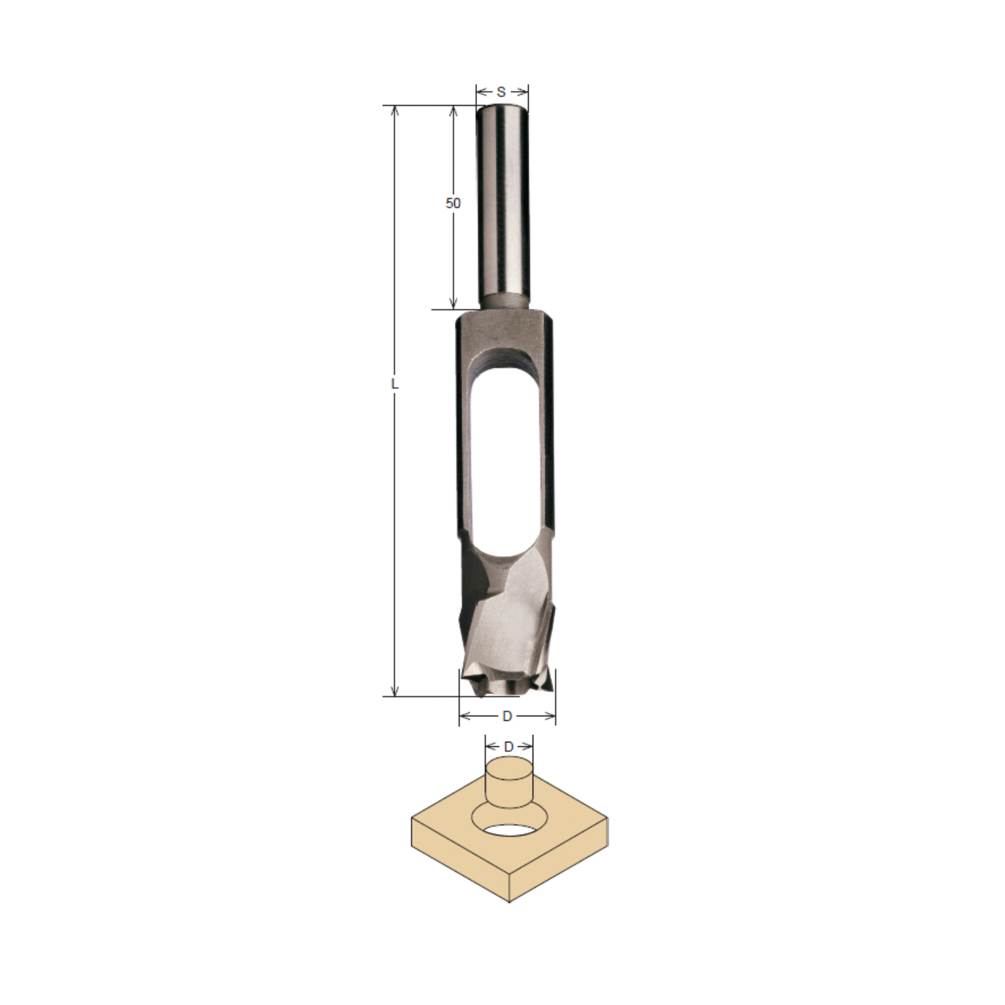WS Scheibenschneider / Zapfenschneider Rechtslauf Ø 8 - 60 mm
