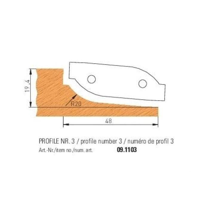 1 Paar HM Profilmesser für Abplattfräser 160x20x30 mm - effektiv-werkzeuge