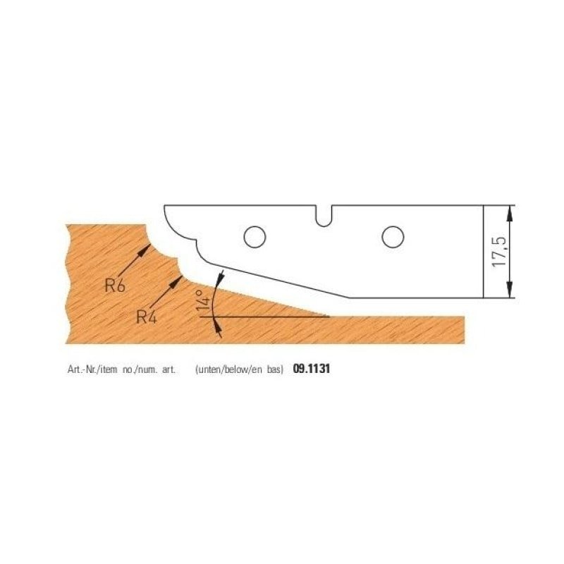 1 Paar HM Profilmesser für Abplattfräser 180x25x30 mm - effektiv-werkzeuge