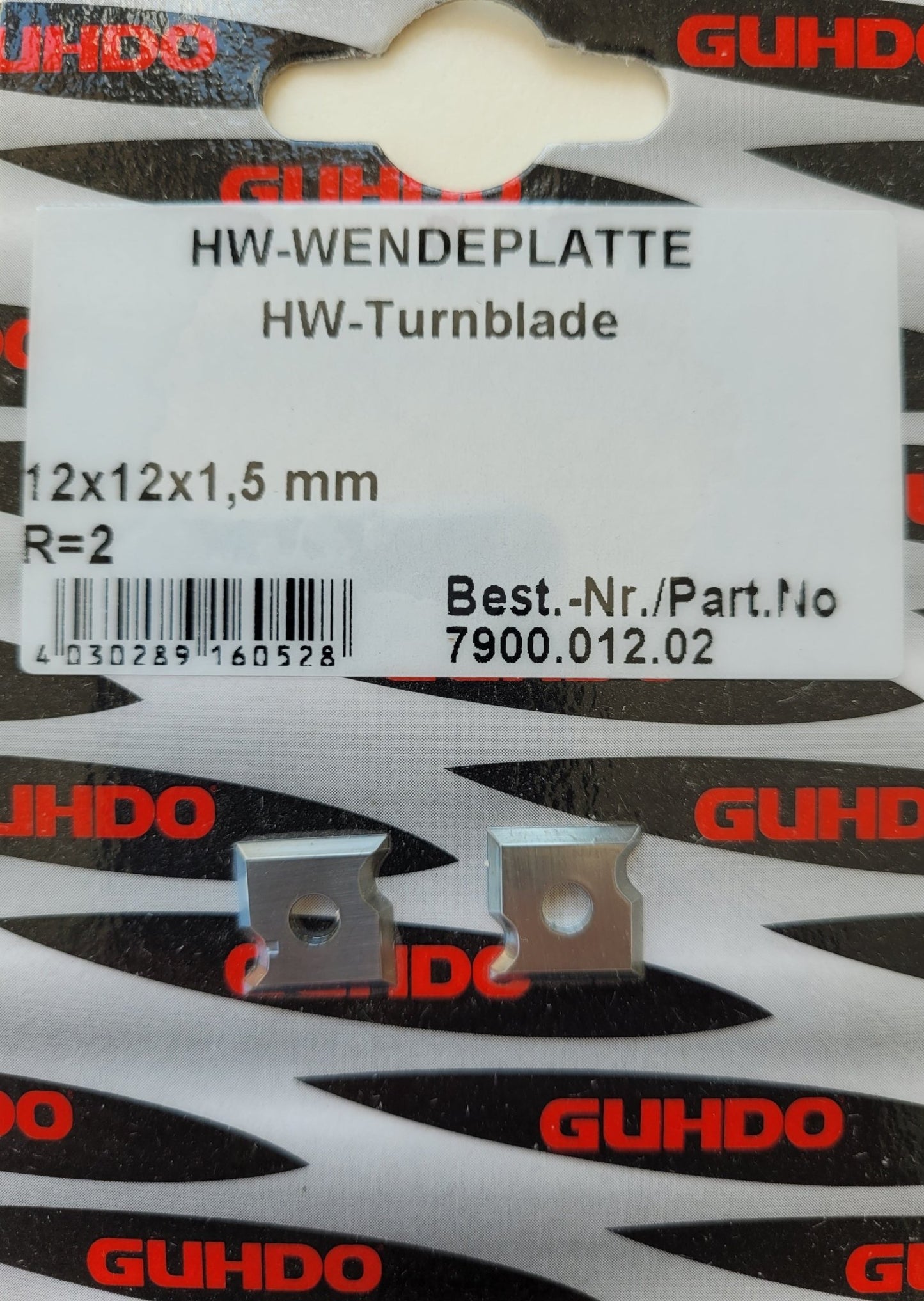 1 Paar HM Wendeplatten Radius 1,5 / 2 / 2,5 oder 3 mm für Fase- und Abrundfräser von Guhdo