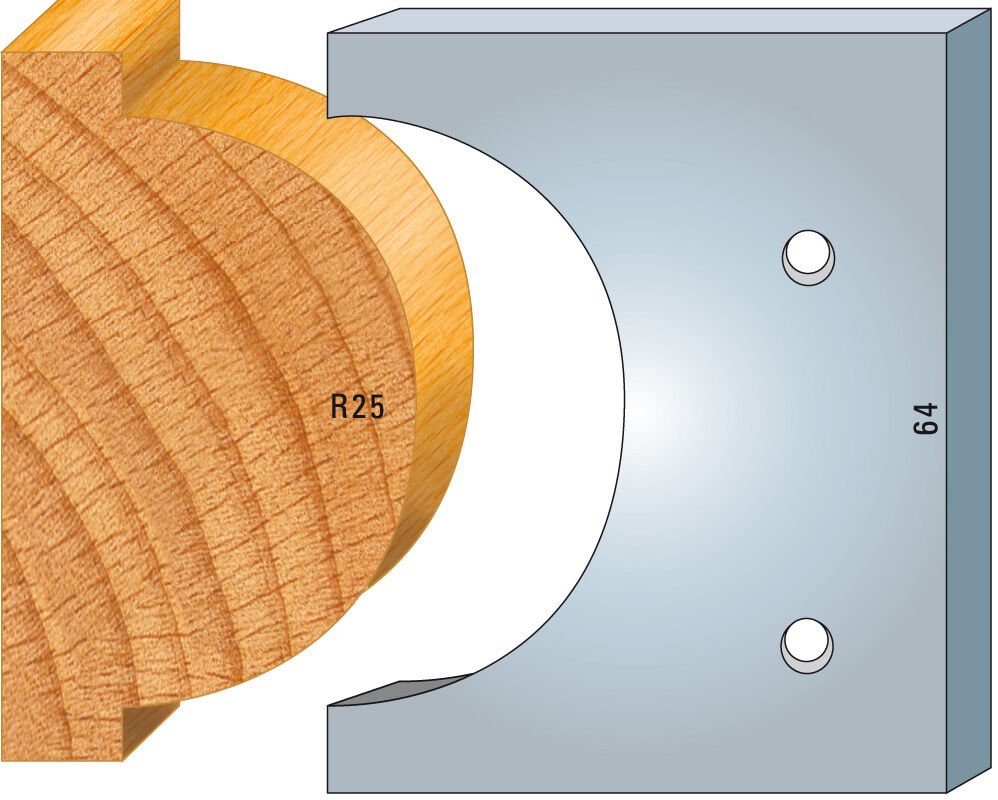 4845.000.08 HSS Standard - Profilmesser und Abweiser 64 mm