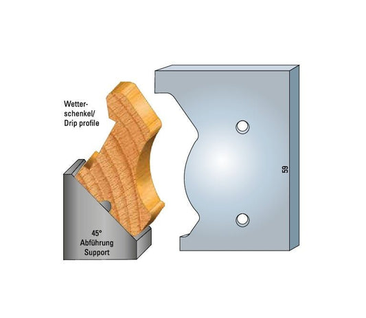 4845.000.20 HSS Standard - Profilmesser und Abweiser 59 mm