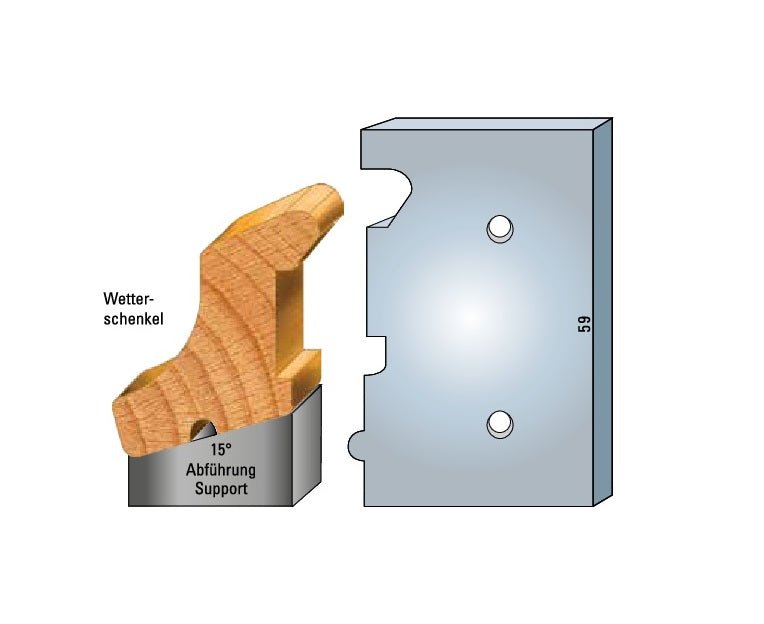 4845.000.21 HSS Standard - Profilmesser und Abweiser 59 mm