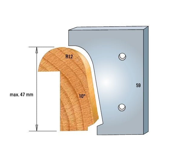 4845.000.29 HSS Standard - Profilmesser und Abweiser 59 mm