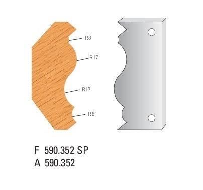 F 590.352 SP Standard - Profilmesser und Abweiser 90 mm - effektiv-werkzeuge