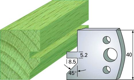 F 84 SP / HSS Standard - Profilmesser und Abweiser 40 mm - effektiv-werkzeuge