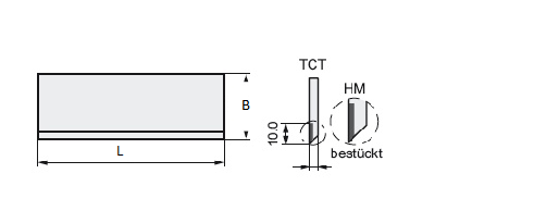 HM (HW) Streifenhobelmesser 3 mm Stärke 2 Stk. - effektiv-werkzeuge