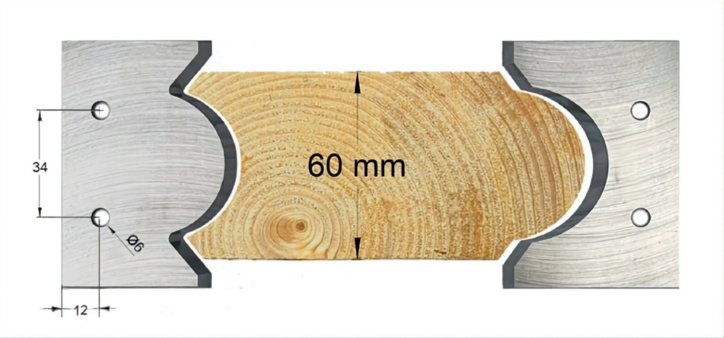HSS Profilmesser und Abweiser 80 x 5,5 mm zur Fertigung von Fasssaunen