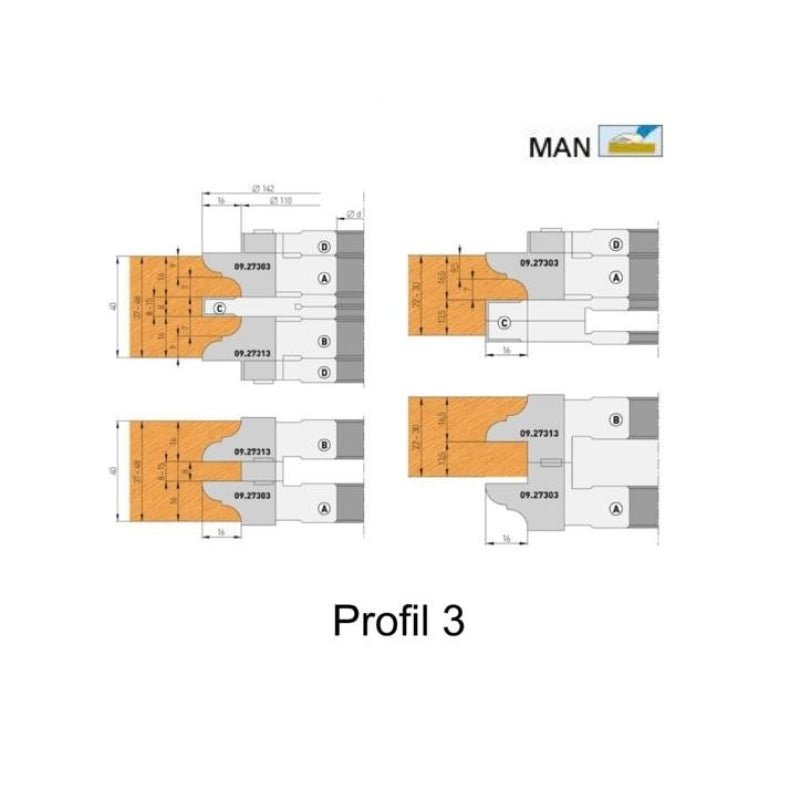 HW HM Konterprofil - Fräsersatz (5 Profile auswählbar) - effektiv-werkzeuge