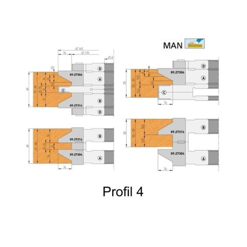 HW HM Konterprofil - Fräsersatz (5 Profile auswählbar) - effektiv-werkzeuge