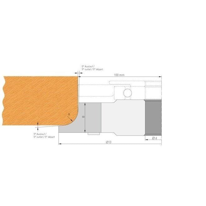 HW- (HM) WPL Multi - Viertelstabfräser R3-10 mm Z2 konkav - effektiv-werkzeuge
