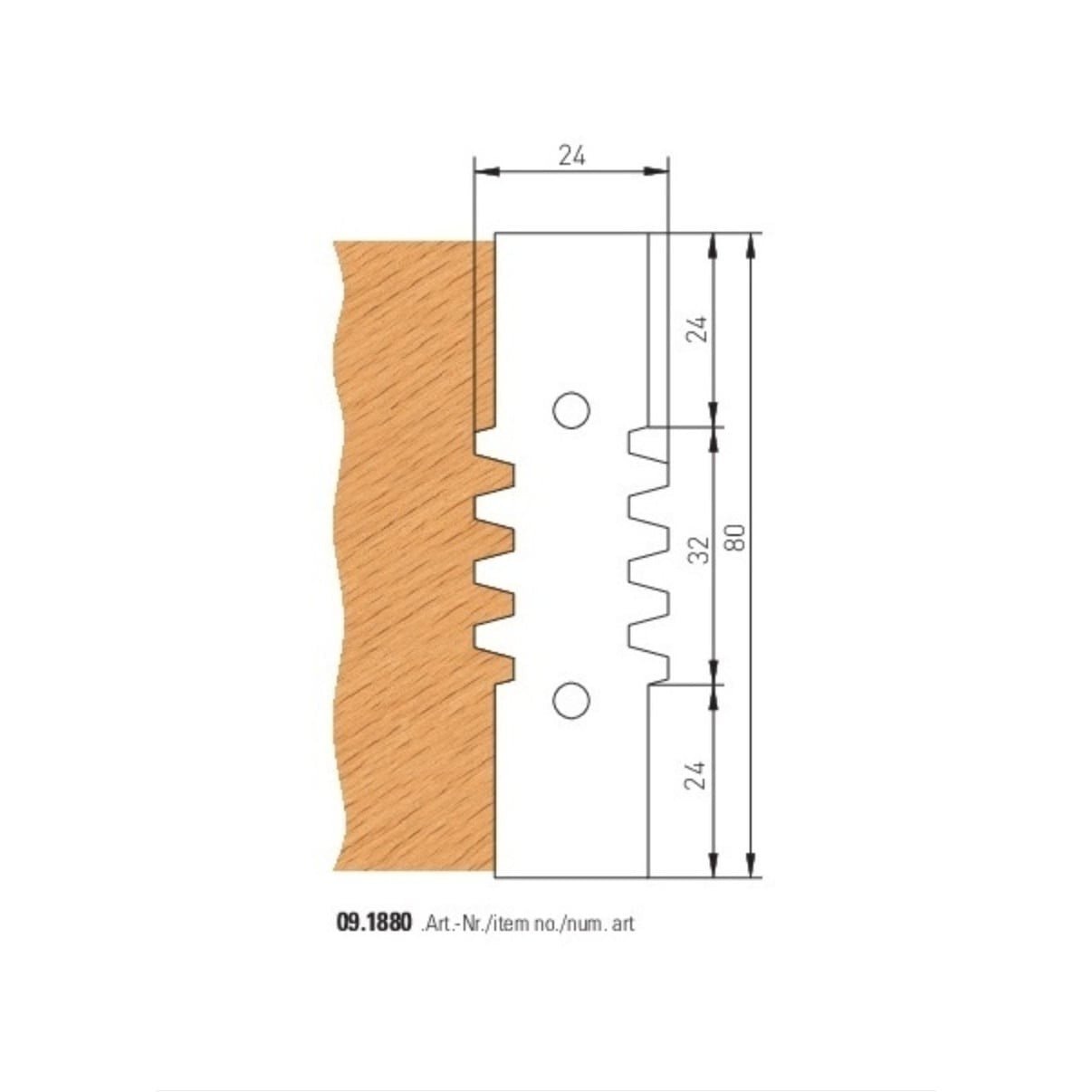 HW HM Wendeplatten Trapez-Verleimfräser 130x80x30 mm, Z2 - effektiv-werkzeuge