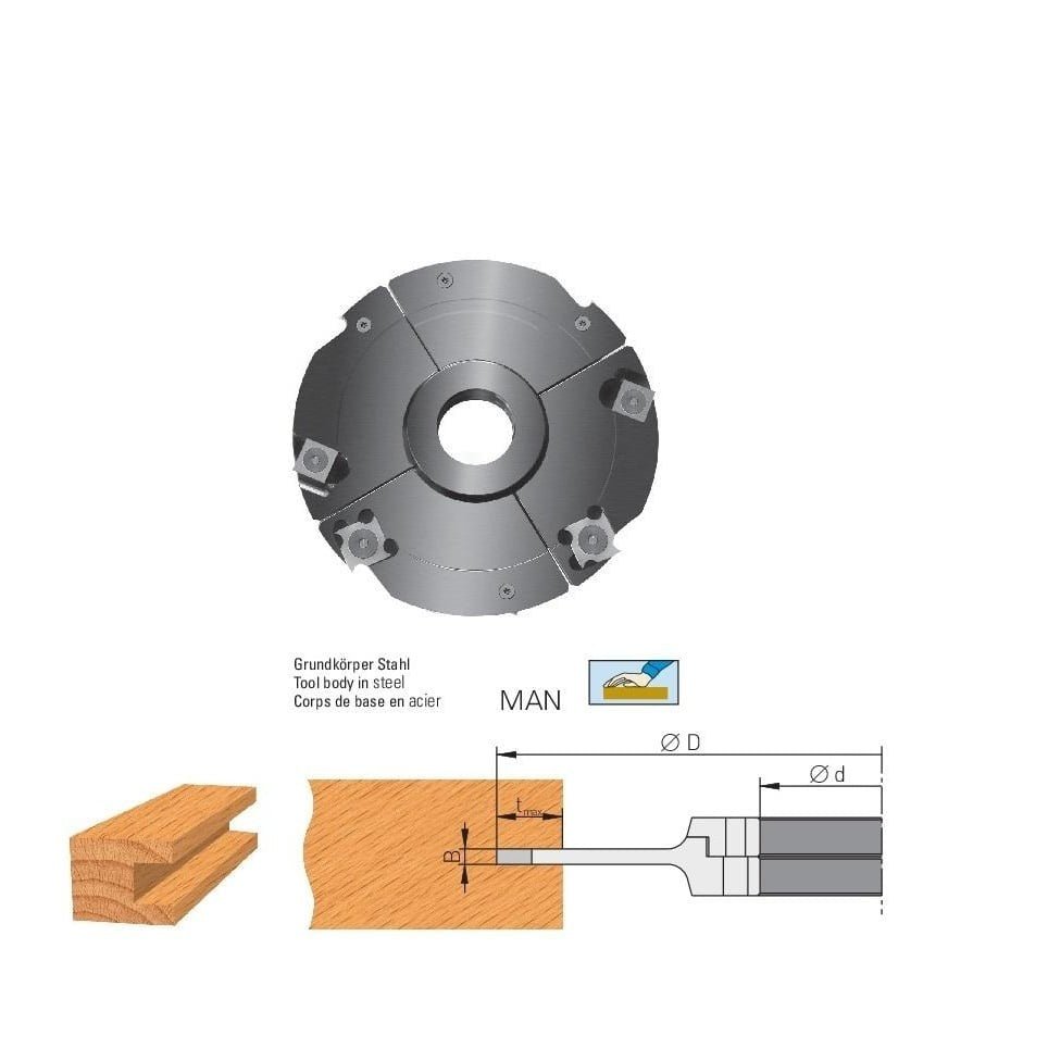 HW HM Wendeplatten Verstellnuter 4-7,5 mm, Z4+V4 Ø 120/150 mm - effektiv-werkzeuge