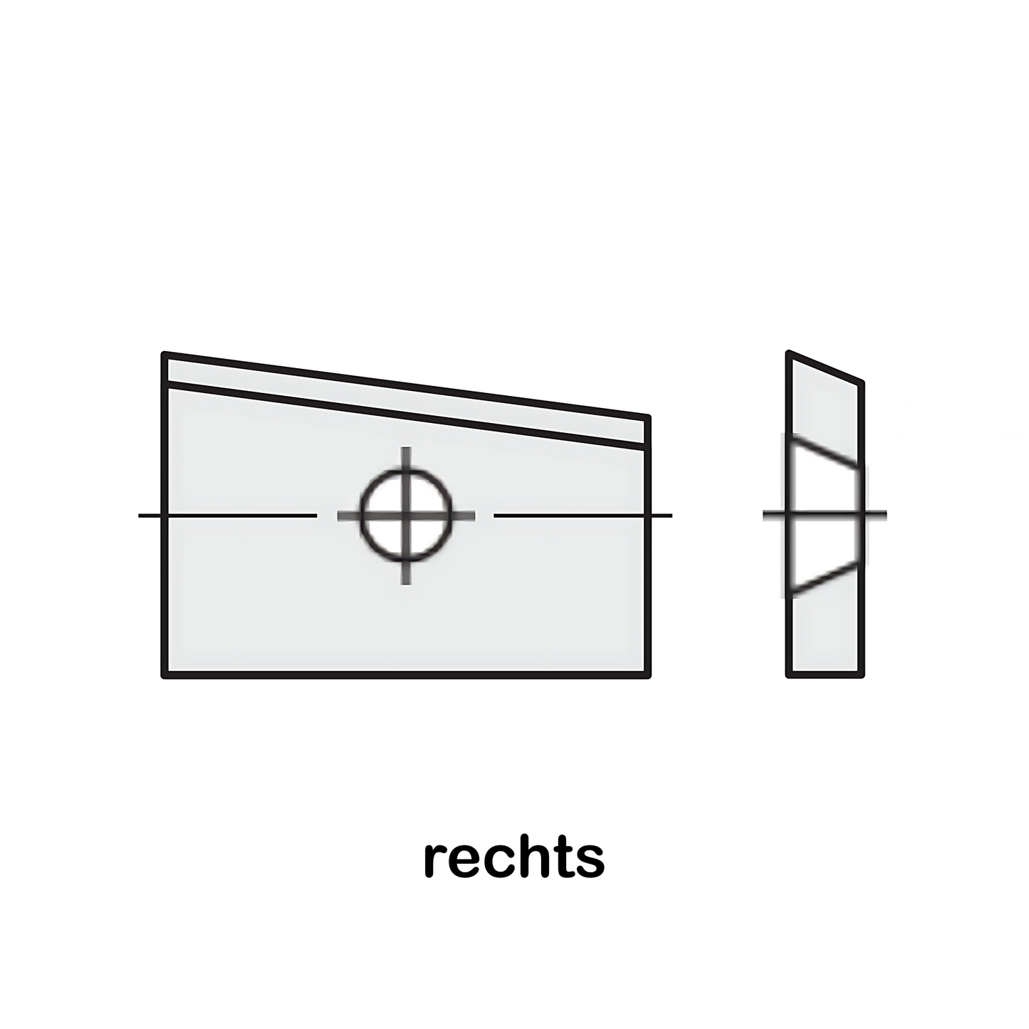 HM Wendeplatte Z1 (1-Loch) schräge rechts, Qualität MG18 - 10 Stück