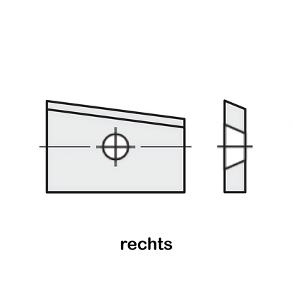HM Wendeplatte Z1 (1-Loch) schräge rechts, Qualität MG18 - 10 Stück