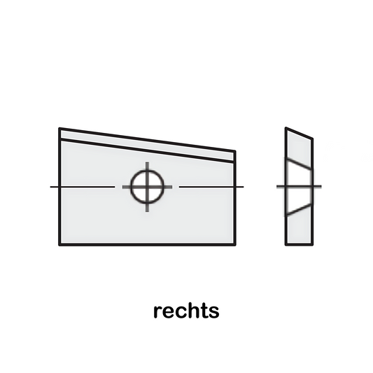HM Wendeplatte Z1 (1-Loch) schräge rechts, Qualität MG18 - 10 Stück