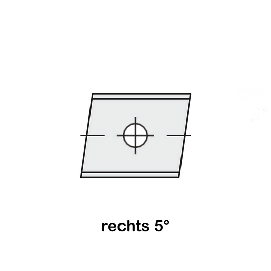 HM Wendeplatten Z2 (1-Loch) 20 x 12 x 1,5 mm, 5° rechts, Qualität KCR08 - 10 Stück