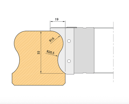 HW HM Wechselplatten Handlaufprofil Fräser