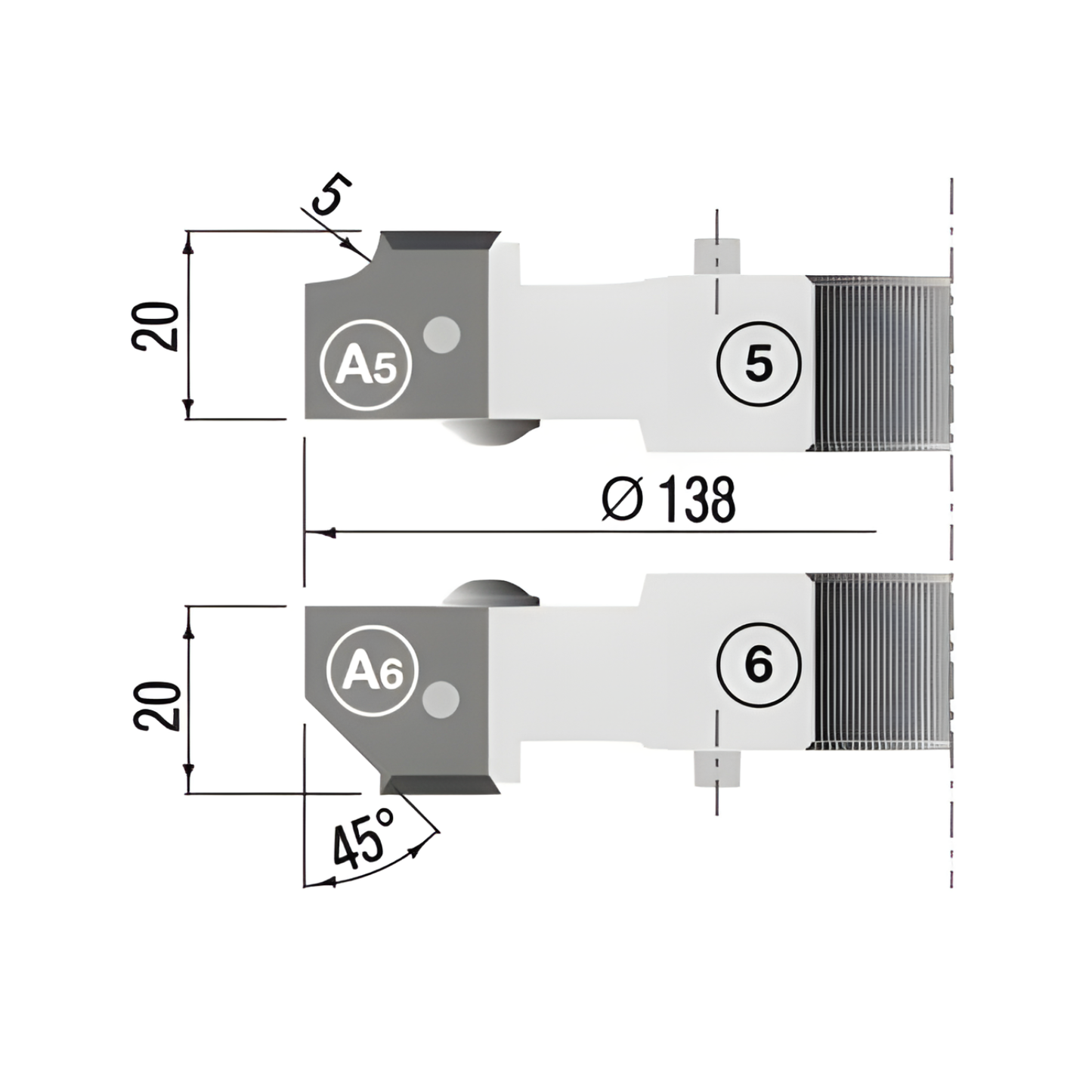 HM WPL Zusatzfräser für Nut- und Federgarnitur für Holzstärken 12 - 40 mm