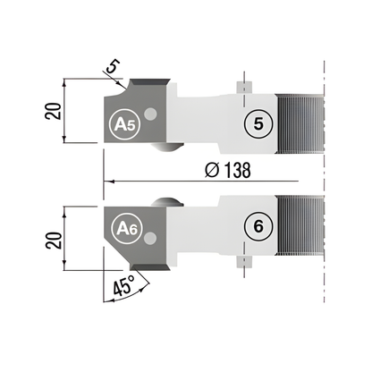 HM WPL Zusatzfräser für Nut- und Federgarnitur für Holzstärken 12 - 40 mm