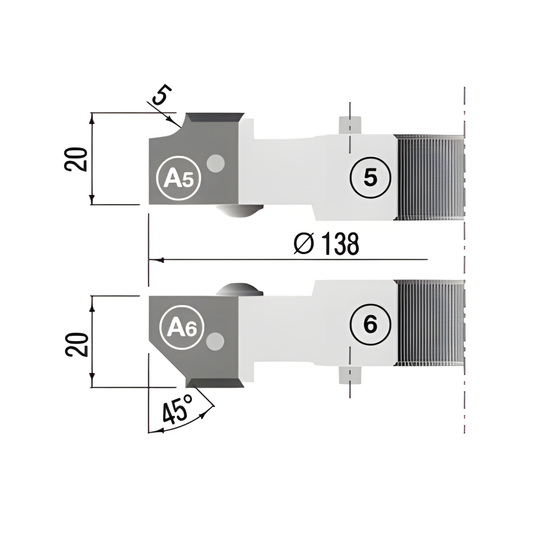 HM WPL Zusatzfräser für Nut- und Federgarnitur für Holzstärken 12 - 40 mm