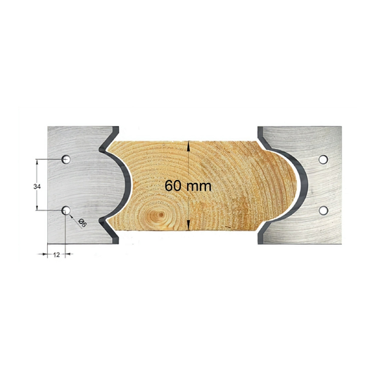 HSS Profilmesser und Abweiser 80 x 5,5 mm zur Fertigung von Fasssaunen