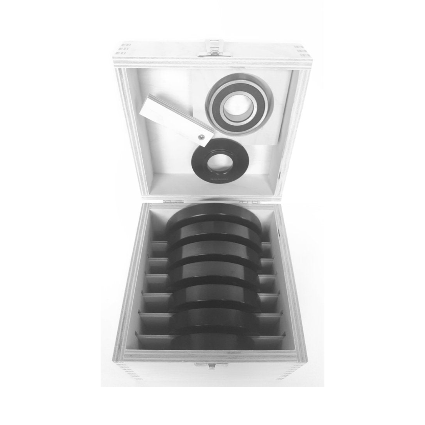 Kugellager-Anlaufring-Set in Holzkassette Ø 90-125 mm 9-tlg.