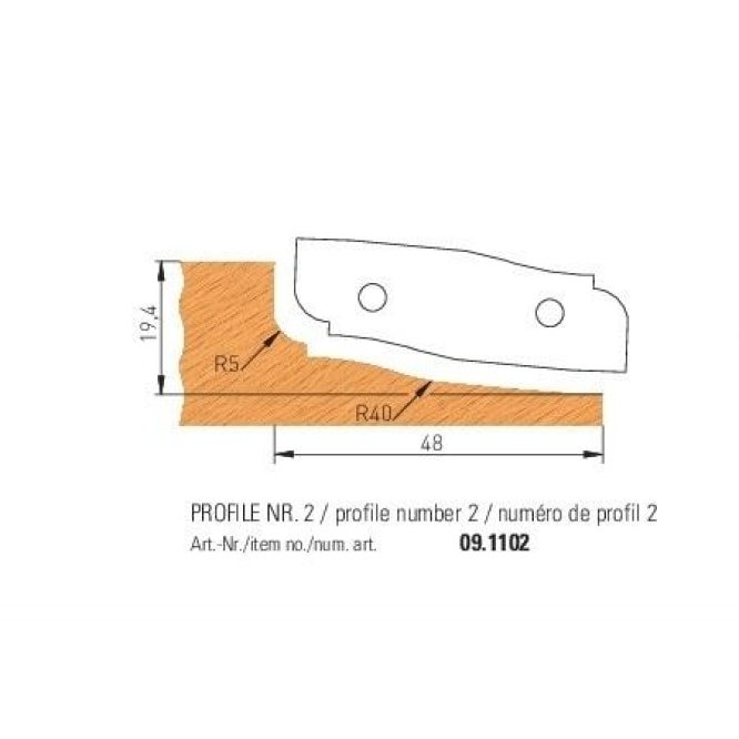 1 Paar HM Profilmesser für Abplattfräser 160x20x30 mm - effektiv-werkzeuge