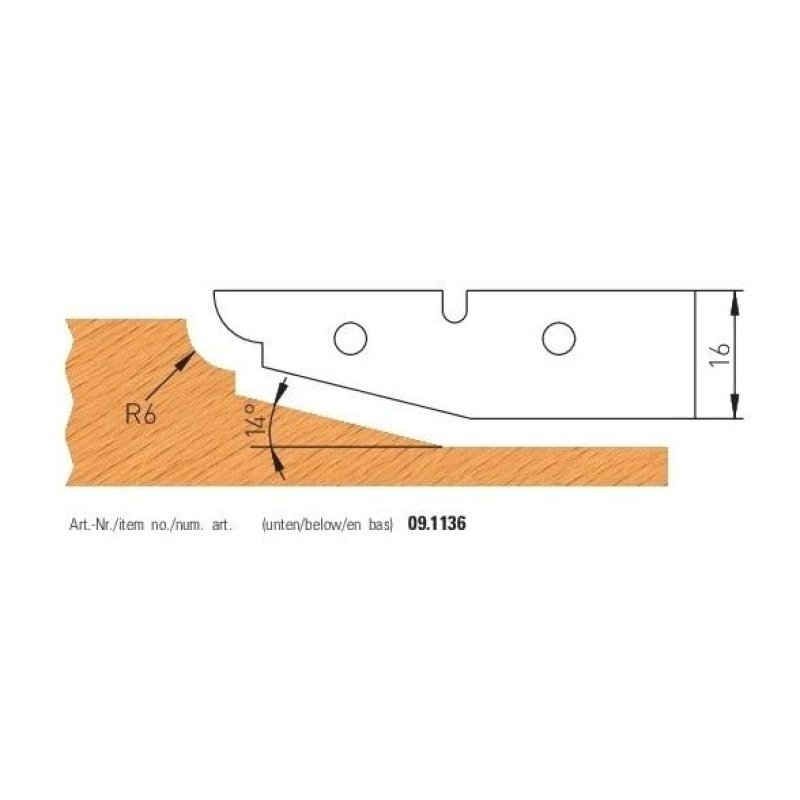 1 Paar HM Profilmesser für Abplattfräser 180x25x30 mm - effektiv-werkzeuge