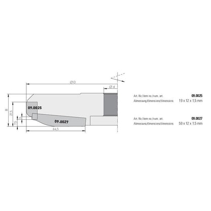 1 Paar HM Profilmesser für Abplattfräser 200x35x30 mm (Profil B) - effektiv-werkzeuge