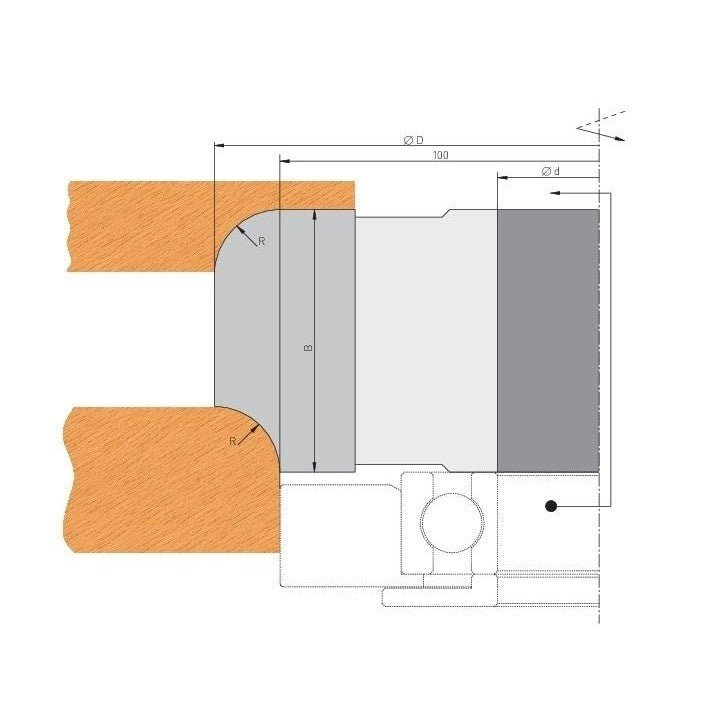 1 Paar HM Profilmesser für Viertelstabfräser R3-50 konkav + konvex - effektiv-werkzeuge