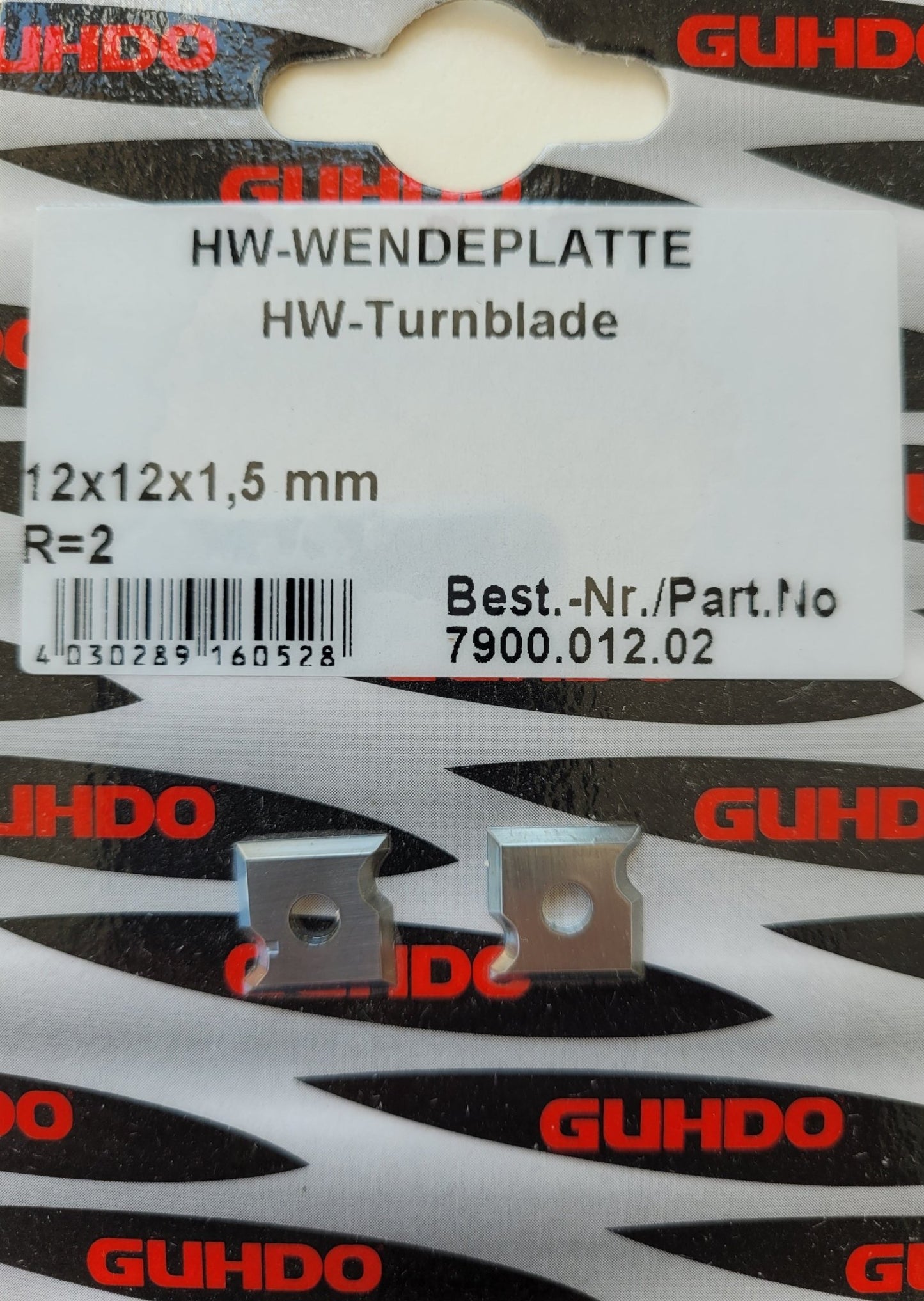 1 Paar HM Wendeplatten Radius 1,5 / 2 / 2,5 / 3 mm für Fase- und Abrundfräser von Guhdo