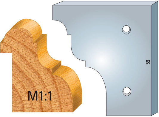 4845.000.12 HSS Standard - Profilmesser und Abweiser 59 mm