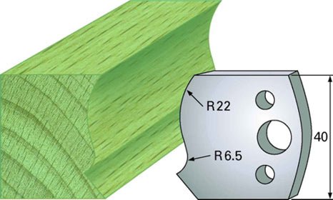 F 128 SP / HSS Standard - Profilmesser und Abweiser 40 mm - effektiv-werkzeuge