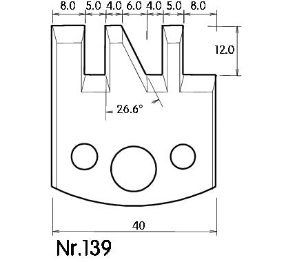 F 139 SP / HSS Standard - Profilmesser und Abweiser 40 mm