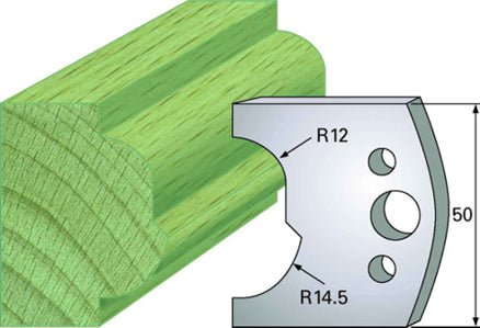 F 519 SP / HSS Standard - Profilmesser und Abweiser 50 mm - effektiv-werkzeuge