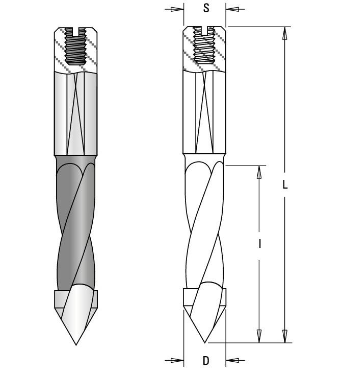 HM Kombi Dübellochbohrer Durchgang 57,5 mm, Z2, S10 x 25 mm - effektiv-werkzeuge