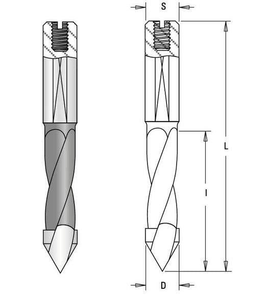 HM Kombi Dübellochbohrer Durchgang 70 mm, Z2, S10 x 25 mm - effektiv-werkzeuge