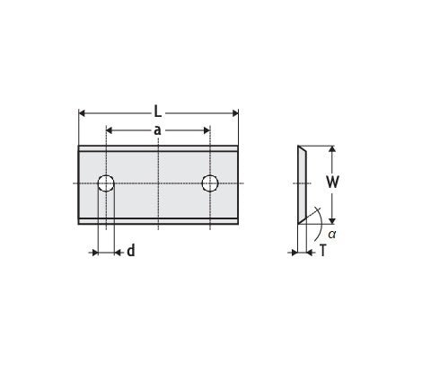HM Wendeplatten Z2 (2-Loch) 44,5 x 15 x 1,5 mm, Qualität KCR08 - 10 Stück