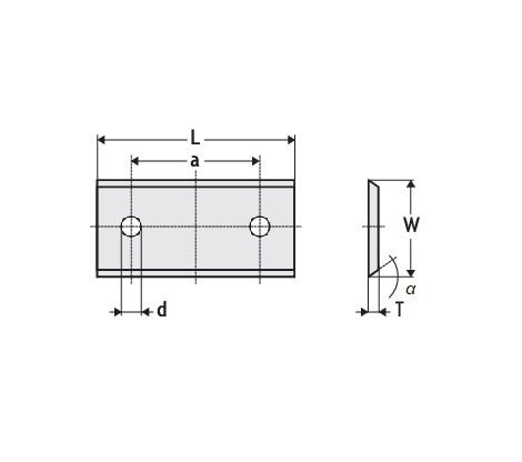 HM Wendeplatten Z4 (2-loch) 31,5 x 9 x 1,5 mm, 15° links, Qualität KCR08 - 10 Stück