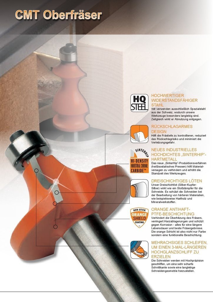 HW- (HM) Hohlkehlfräser mit Anlaufring Schaft 6 mm - effektiv-werkzeuge