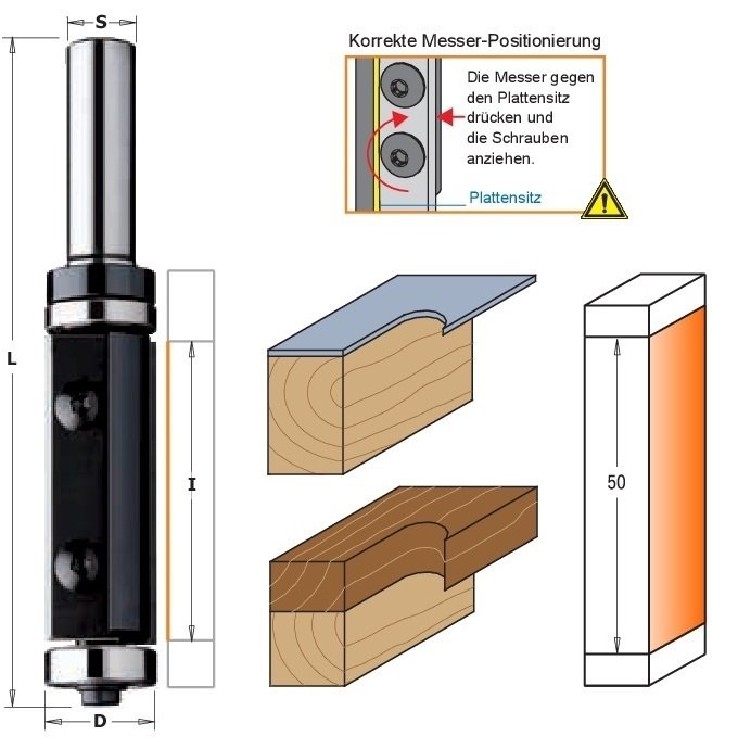 HW HM Kombinierter Wendeplatten-Bündig- und Kopierfräser Z2 - effektiv-werkzeuge