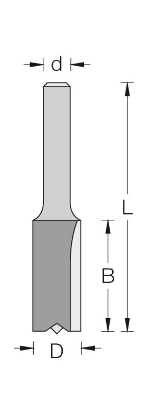 HW- (HM) Nutfräser Z2 mit Bohrschneide, Schaft 8 mm - effektiv-werkzeuge