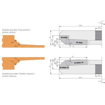 HW HM Wechselplatten Abplattfräser Z2+2 (Profil A) - effektiv-werkzeuge